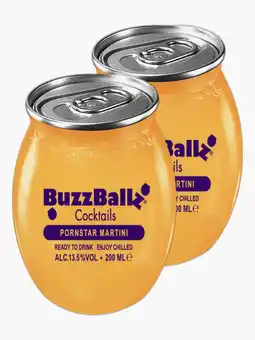 Flink Buzzballz Pornstar Martini 13,5% 20cl 2x aanbieding