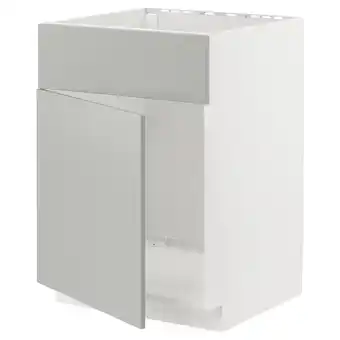 IKEA Metod witte keukenkast met grijs havstorp front, rechthoekig, modern design aanbieding