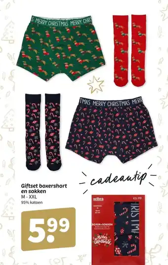 Wibra Giftset boxershort en sokken aanbieding