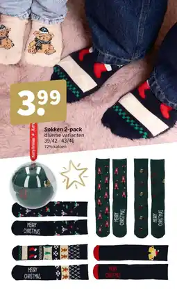 Wibra Sokken 2-pack aanbieding