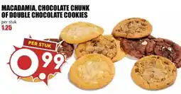 MCD Supermarkt MACADAMIA, CHOCOLATE CHUNK OF DOUBLE CHOCOLATE COOKIES aanbieding