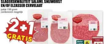 MCD Supermarkt SLAGERSKWALITEIT SALAMI, SNIJWORST EN/OF ELZASSER CERVELAAT aanbieding