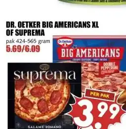 MCD Supermarkt DR. OETKER BIG AMERICANS XL OF SUPREMA aanbieding