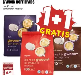 MCD Supermarkt G'WOON KOFFIEPADS aanbieding