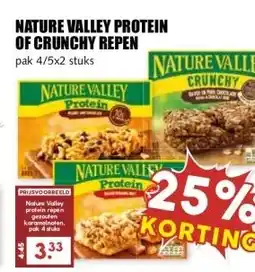 MCD Supermarkt NATURE VALLEY PROTEIN OF CRUNCHY REPEN aanbieding