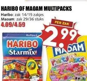 MCD Supermarkt HARIBO OF MAOAM MULTIPACKS aanbieding
