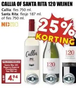 MCD Supermarkt CALLIA OF SANTA RITA 120 WIJNEN aanbieding
