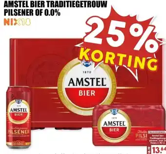 MCD Supermarkt AMSTEL BIER TRADITIEGETROUW PILSENER OF 0.0% NIX18 aanbieding
