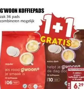 MCD Supermarkt G'WOON KOFFIEPADS aanbieding