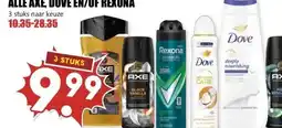 MCD Supermarkt ALLE AXE, DOVE EN/OF REXONA aanbieding