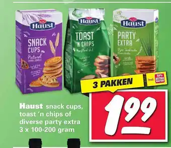 Nettorama Haust Snack Cups, Toast 'N Chips Of Diverse Party Extra aanbieding