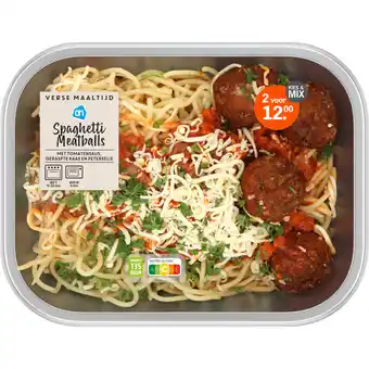 Albert Heijn AH Verse maaltijd spaghetti meatballs aanbieding
