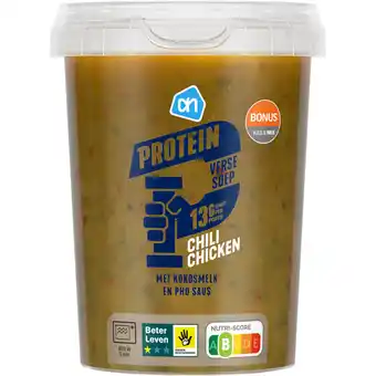 Albert Heijn AH Verse soep protein chili chicken aanbieding