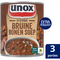 Jumbo Unox Soep in Blik Stevige Bruine bonensoep 800 ml aanbieding