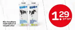 Spar Bio+ houdbare melk halfvol of vol aanbieding