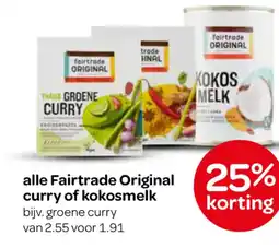 Spar alle Fairtrade Original curry of kokosmelk aanbieding