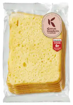 PLUS PLUS Korenlanders Roombotercake plakjes 6 plakjes aanbieding
