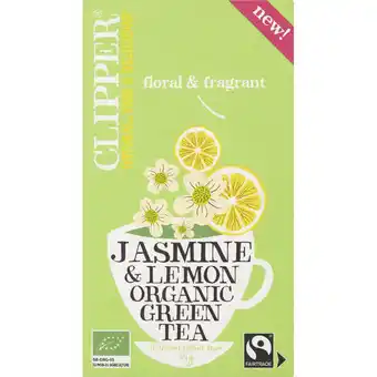 Albert Heijn Clipper Jasmine & lemon organic green tea aanbieding