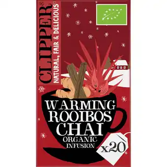 Albert Heijn Clipper Warming rooibos chai organic infusion aanbieding