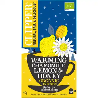 Albert Heijn Clipper Warming chamomile lemon & honey aanbieding