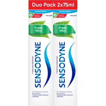Albert Heijn Sensodyne Fresh mint tandpasta 2-pack aanbieding