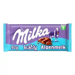 PLUS Milka Chocoladereep melk Bubbly aanbieding
