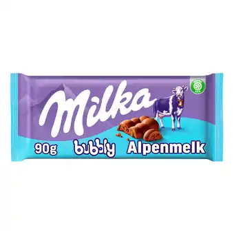 PLUS Milka Chocoladereep melk Bubbly aanbieding
