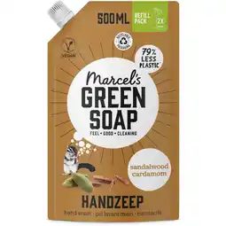 Albert Heijn Marcel's Green Soap Handzeep sandalwood & cardamom navulling aanbieding
