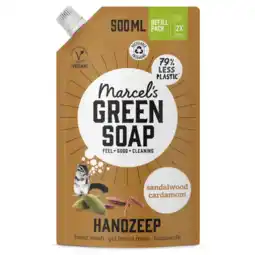 Albert Heijn Marcel's Green Soap Handzeep sandalwood & cardamom navulling aanbieding