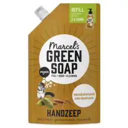 Albert Heijn Marcel's Green Soap Handzeep sandalwood & cardamom navulling aanbieding