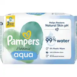 Albert Heijn Pampers Harmonie aqua babydoekjes 3-pack aanbieding