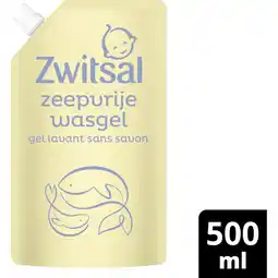 Albert Heijn Zwitsal Baby zeepvrije wasgel navulverpakking aanbieding