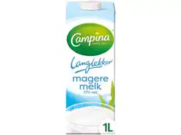 Hoogvliet Campina Lang lekker magere melk houdbaar aanbieding