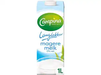 Hoogvliet Campina Lang lekker magere melk houdbaar aanbieding