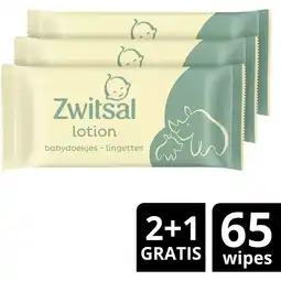Albert Heijn Zwitsal Baby lotion billendoekjes 2-pack aanbieding