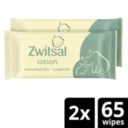 Albert Heijn Zwitsal Baby lotion billendoekjes 2-pack aanbieding