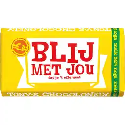 Albert Heijn Tony's Chocolonely Reep melk noga blij met jou aanbieding