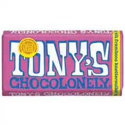 Albert Heijn Tony's Chocolonely Reep wit framboos knetter aanbieding