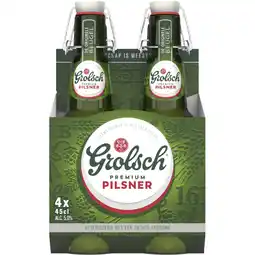 Albert Heijn Grolsch Premium pilsner bier beugel 4-pack aanbieding