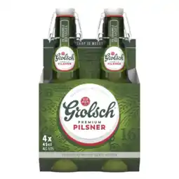 Albert Heijn Grolsch Premium pilsner bier beugel 4-pack aanbieding
