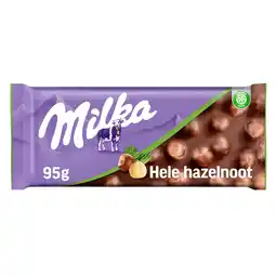 PLUS Milka Chocoladereep Hele hazelnoten aanbieding