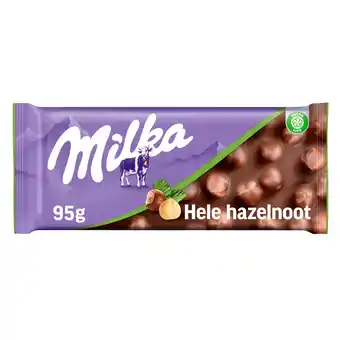 PLUS Milka Chocoladereep Hele hazelnoten aanbieding