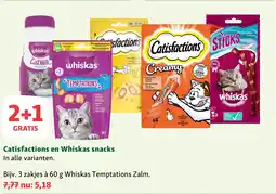 Maxi Zoo Catisfactions en Whiskas snacks aanbieding