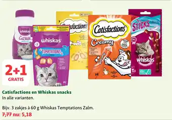 Maxi Zoo Catisfactions en Whiskas snacks aanbieding