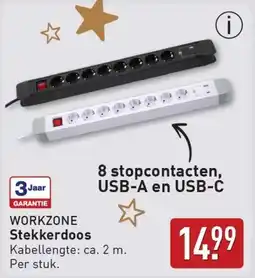 ALDI Workzone stekkerdoos aanbieding