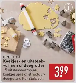 ALDI Crofton koekjes en uitsteekvormen of deegroller aanbieding
