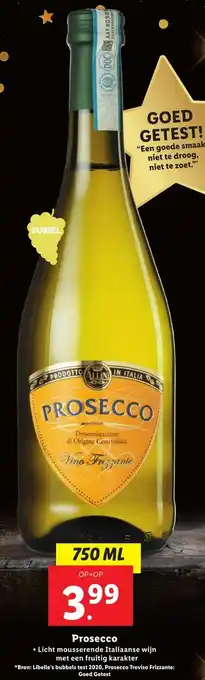 Lidl Prosecco 750ml aanbieding