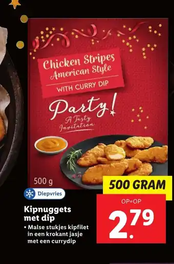 Lidl Kipnuggets met dip 500g aanbieding