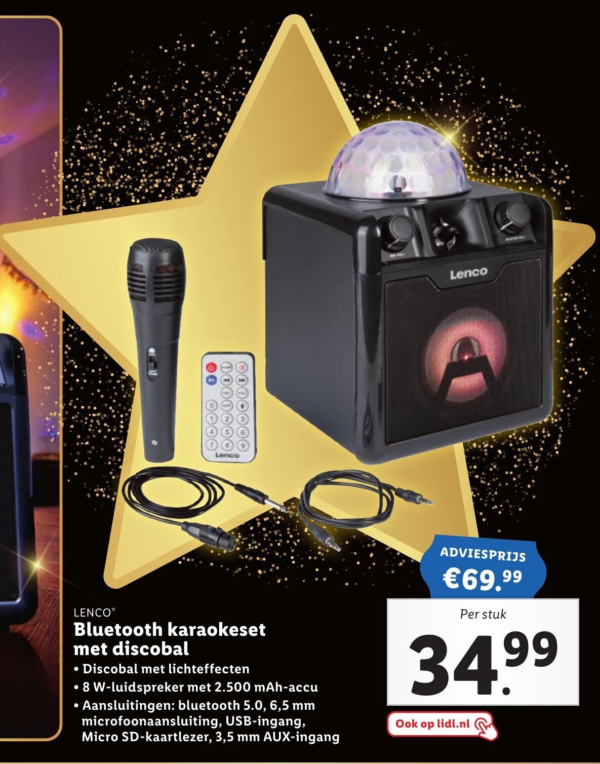 Bluetooth karaokeset met discobal aanbieding bij Lidl