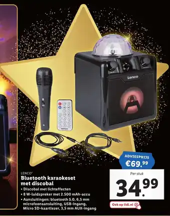 Lidl Bluetooth karaokeset met discobal aanbieding